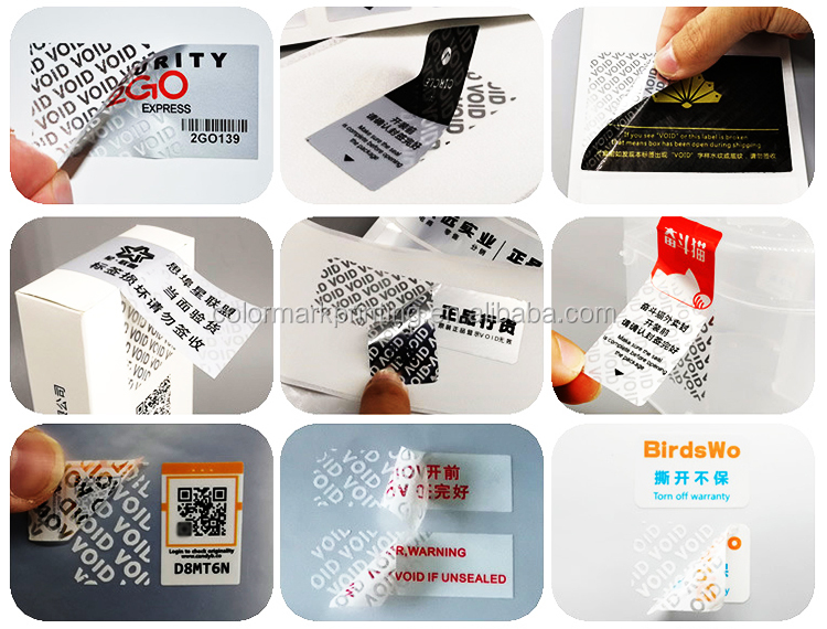Custom Silver Warranty Void Security Label If Broken Label Matt VOID Tamper Evident Security Label Seal Sticker Printing